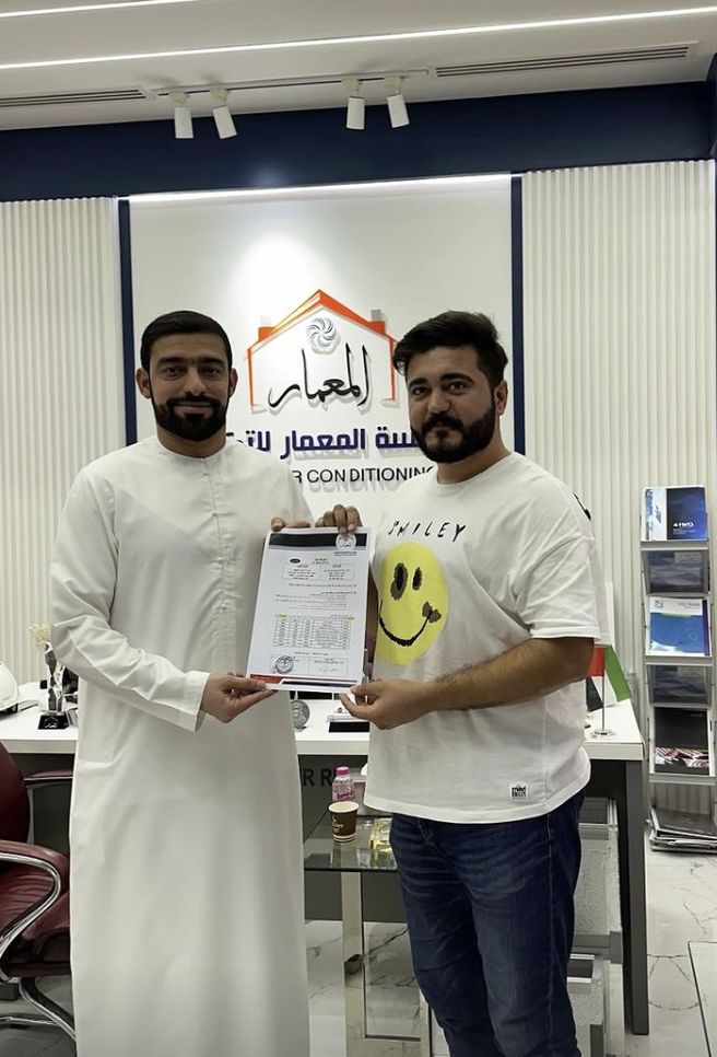 Al Moamar partnership handshake — every project starts with a handshake