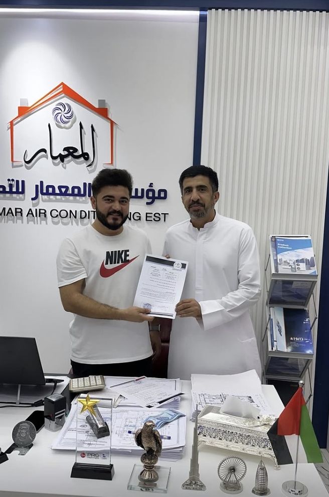 Al Moamar partnership handshake — every project starts with a handshake